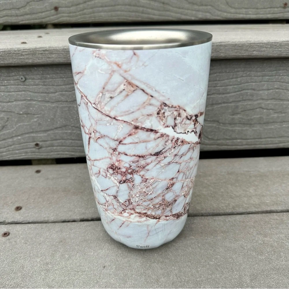 S'well Stainless Steel Wine Chiller Calacatta Marble Print | Drink Bottle Holder
